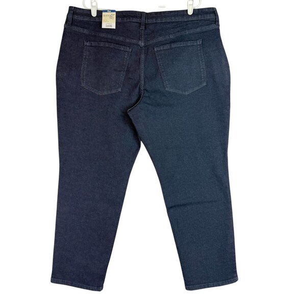 NWT Terra & Sky Women's High Rise Straight Stretch Blue Denim Jeans Size Plus 22 - Picture 2 of 11